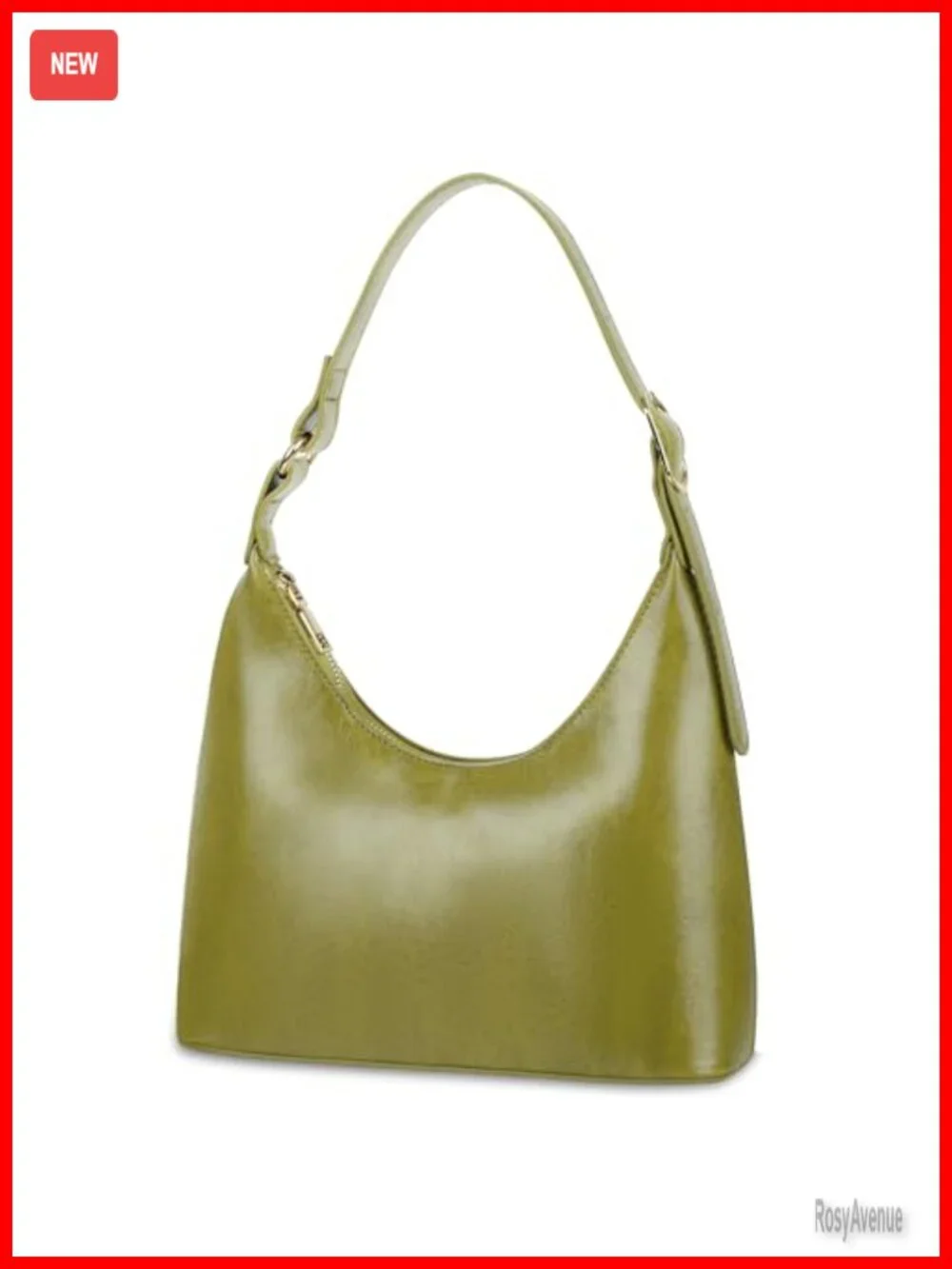 Small Retro Vegan Leather Hobo Underarm Bag with Adjustable Strap
